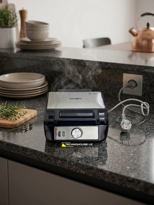 Sonifer SF-6209  elektr vafli tayyorlagichi bir vaqt o'zida 2 ta vafli pishiradi 1200 Vt