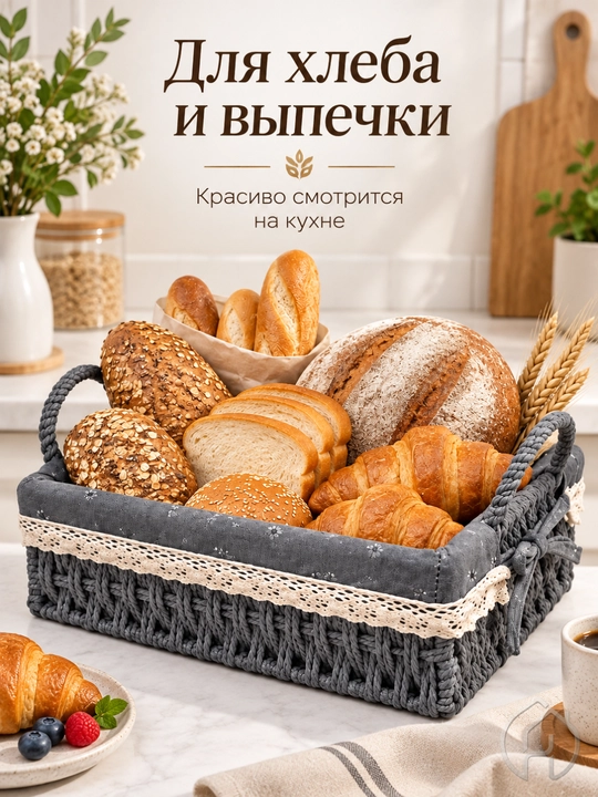 Корзина-органайзер для хранения косметики, хлеба и мелочей, 2 размера 140-118 - 