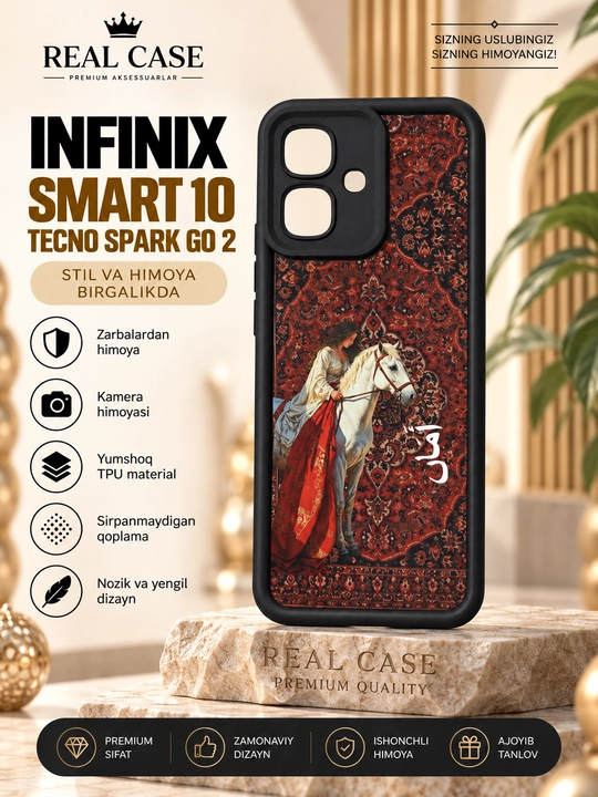 Infinix Smart 10, Tecno Spark Go 2 smartfoni uchun g‘ilof - 