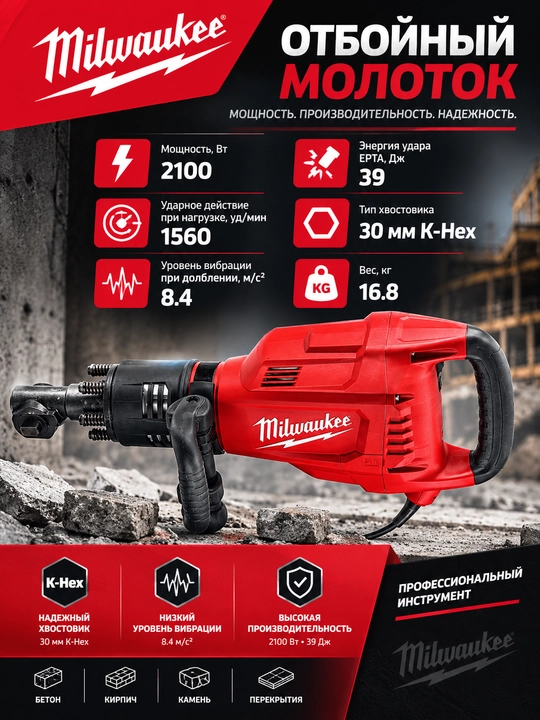 Отбойный молоток Milwaukee K 1530 H - 