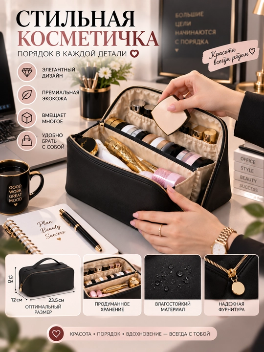 Ayollar uchun kosmetik sumka kosmetika organayzeri 4 xil rang