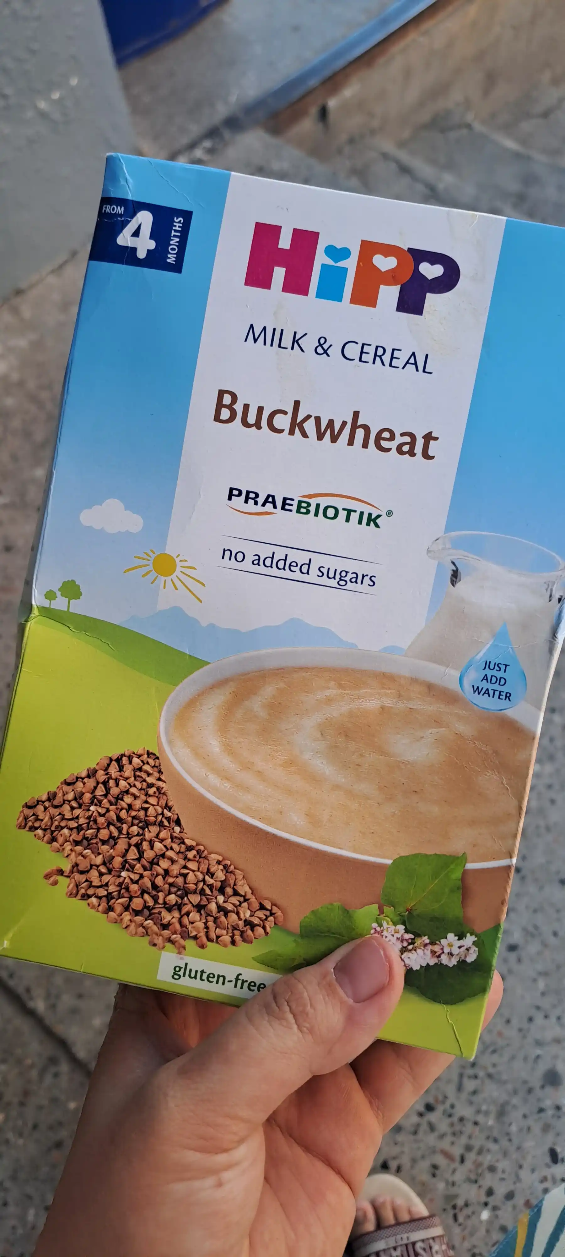 HiPP sutli bolalar botqasi grechkalik prebiotik bilan 4 oydan boshlab 250 gramm