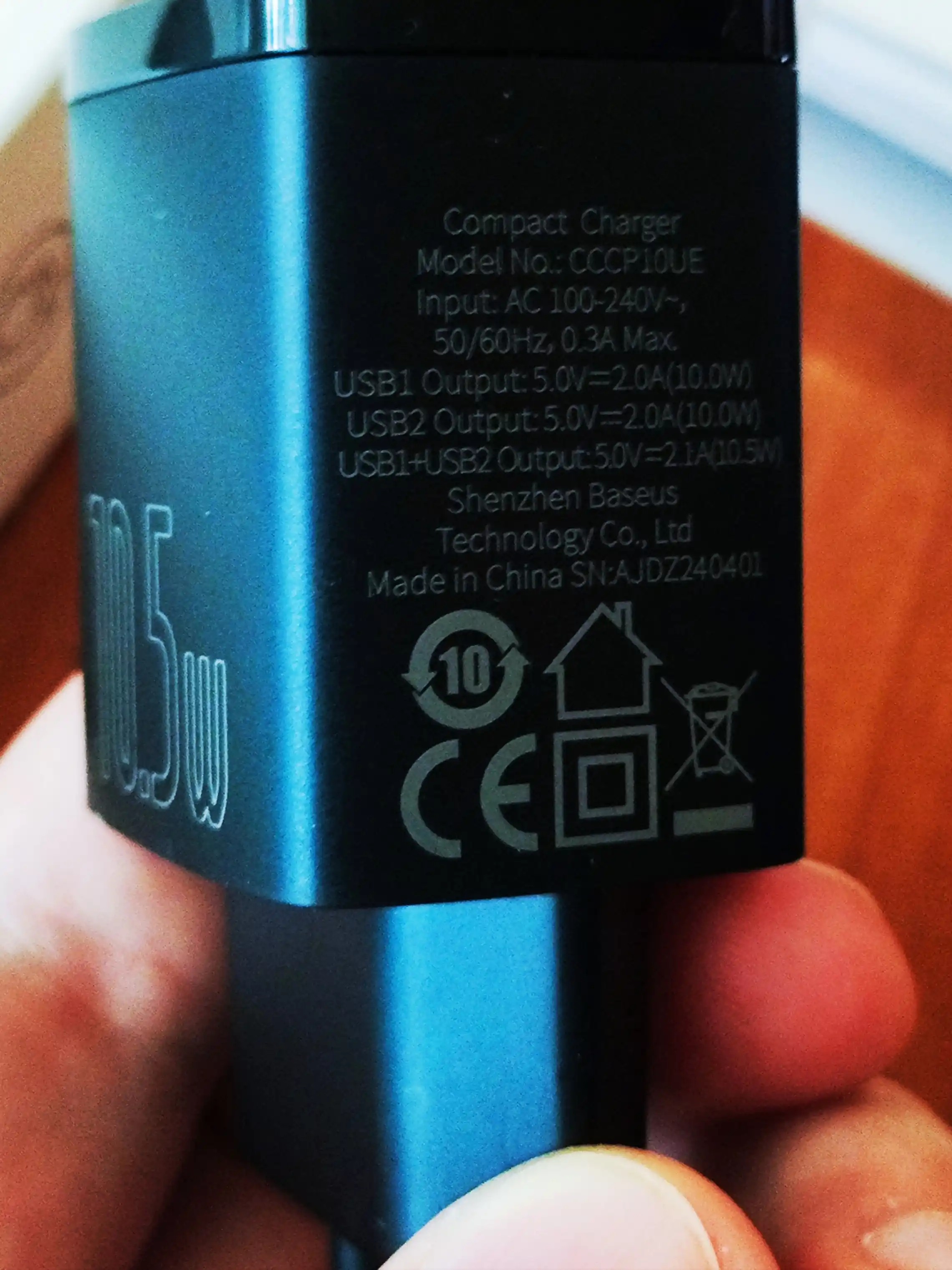 Сетевое зарядное устройство Baseus CCXJ010201, CCXJ010202 Compact Charger 2U 10.5W
