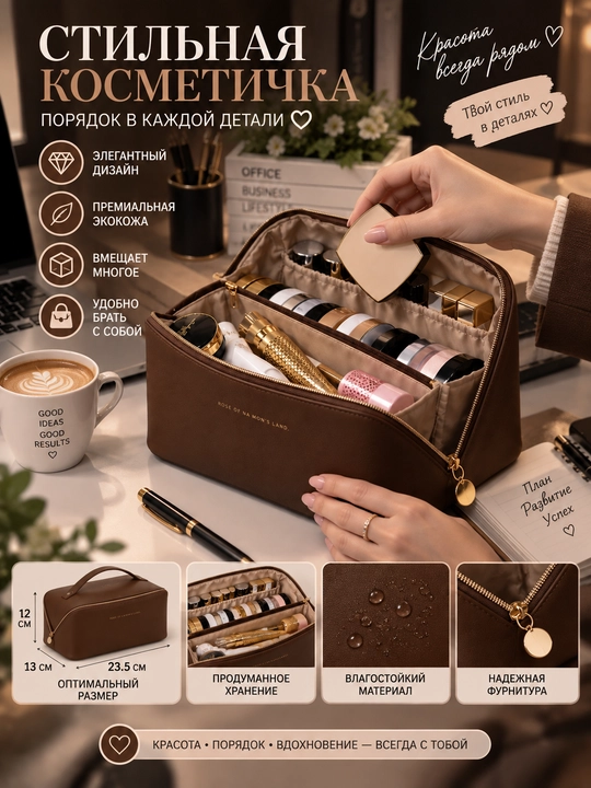 Ayollar uchun kosmetik sumka kosmetika organayzeri 4 xil rang