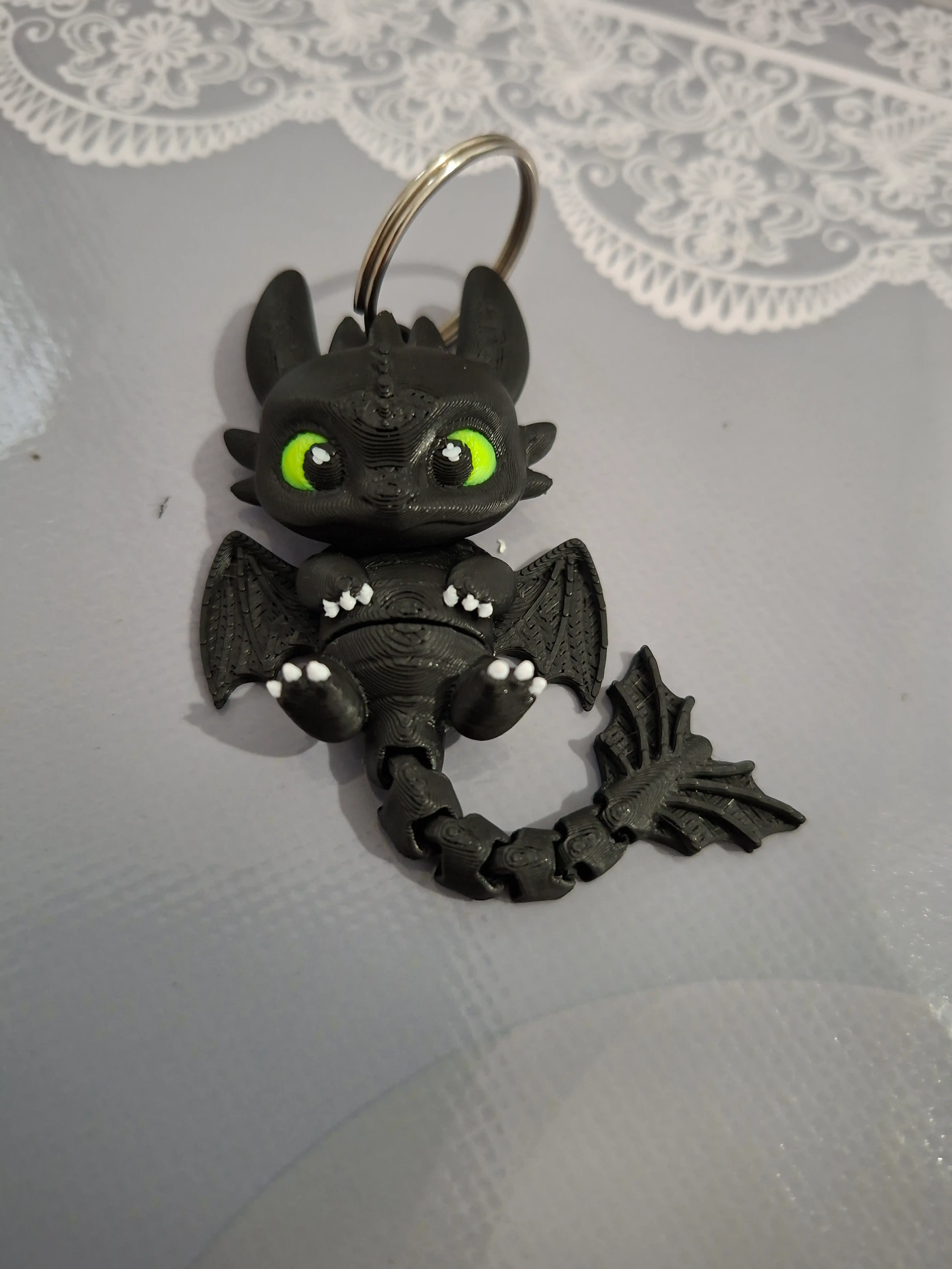 Дракончик-брелок антистресс, 3D-фигурка из PLA+, подвижная игрушка, брелок на рюкзак