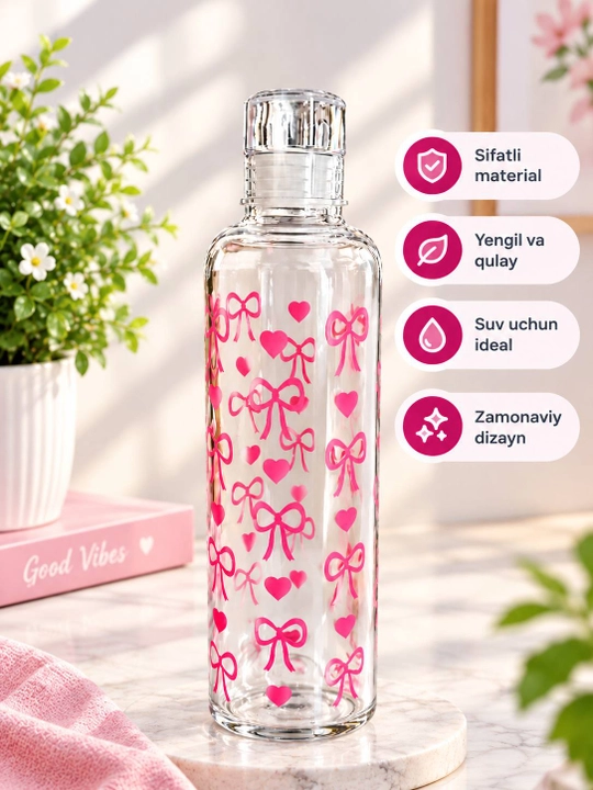 Suv idish, sport va kundalik ishlatish uchun, pinterest butilka, 500 ml - 