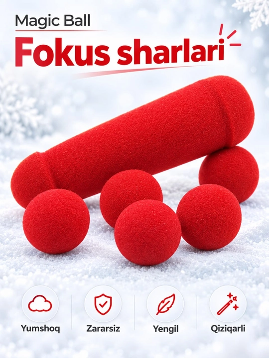 Sehrli fokus to‘plami Magic Ball – yumshoq sharlar bilan fokus rekviziti - 