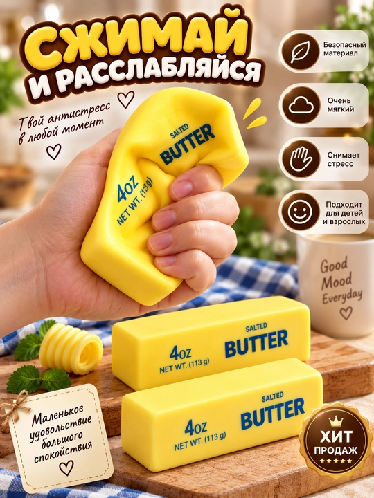 Игрушка-антистресс Squishy, сыр, для детей - 