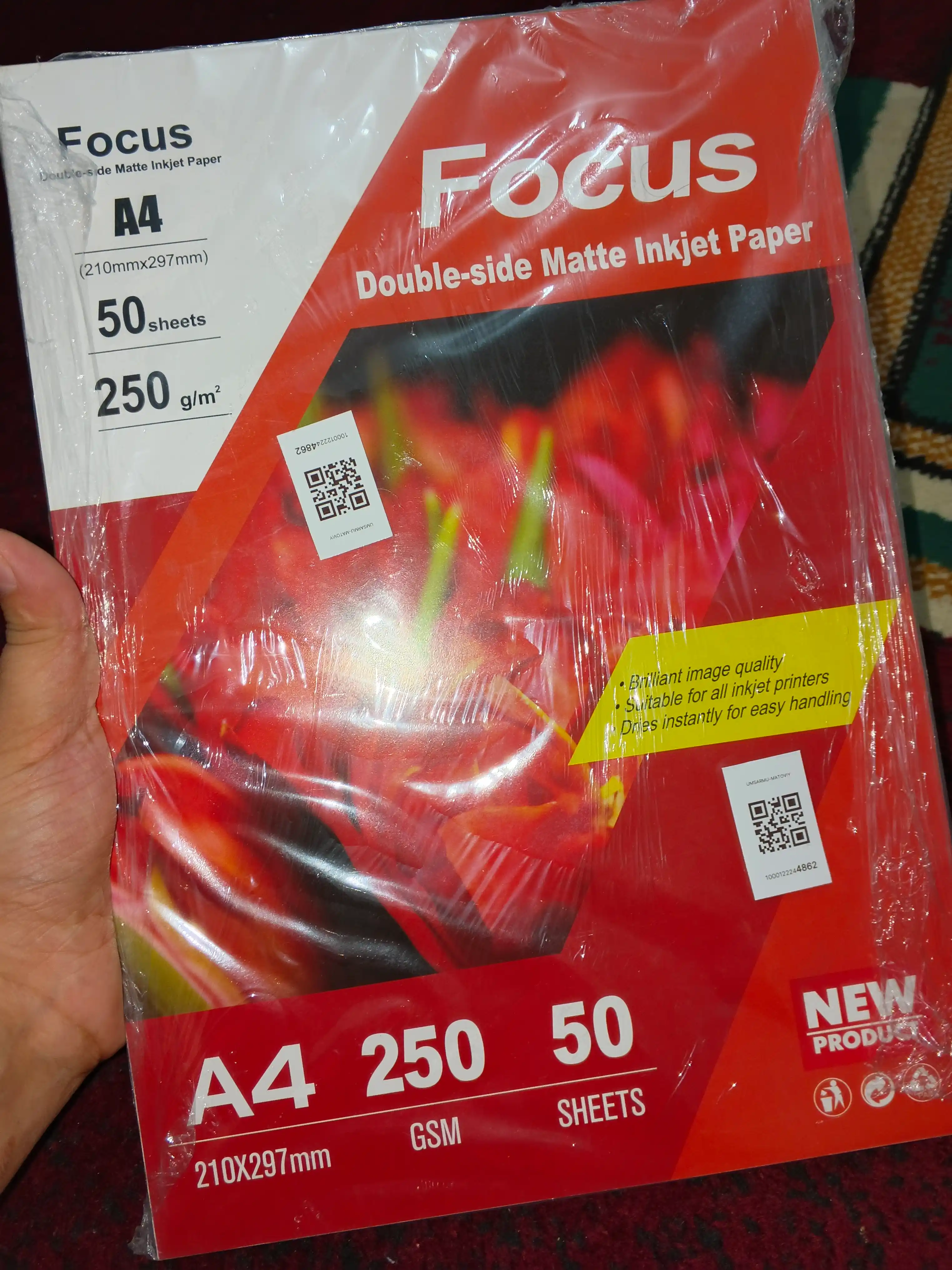 Focus A4 mat fotoqog'ozi, 250g/m², 50 dona, ikki tomonlama