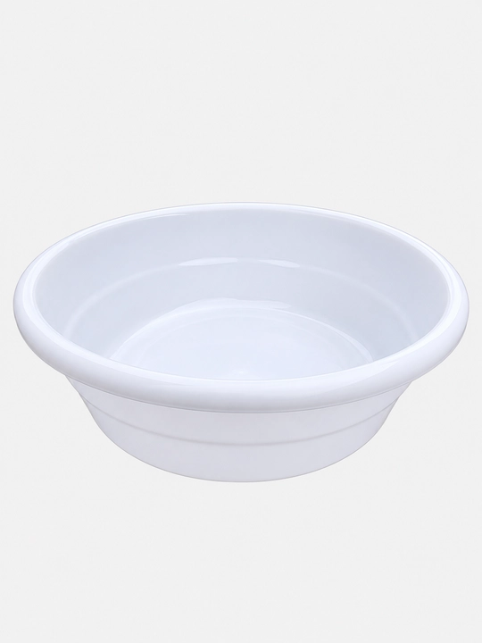 Plastik taz idish 1 L 2 L 3 L, tog‘ora, xo‘jalik idishi, oq plastik taz