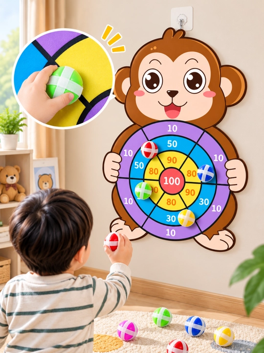 Детский Дартс, магнитная мишень, липкие мячики, игра на стену, игрушка для детей - 