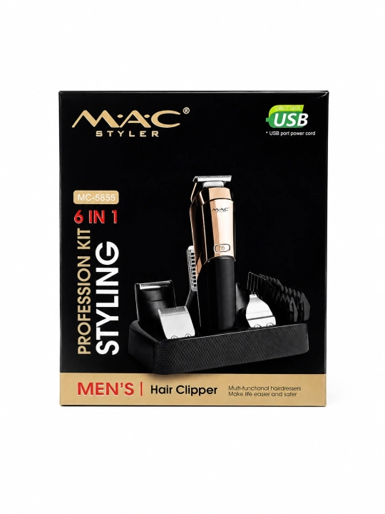 Erkaklar uchun MAC STYLER professional soch-soqol olish mashinasi, trimmer