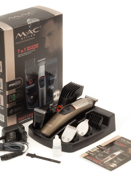 Erkaklar uchun MAC STYLER professional soch-soqol olish mashinasi, trimmer