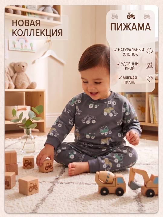 Осенняя пижама для мальчиков; подходит для детского сада, повседневной
