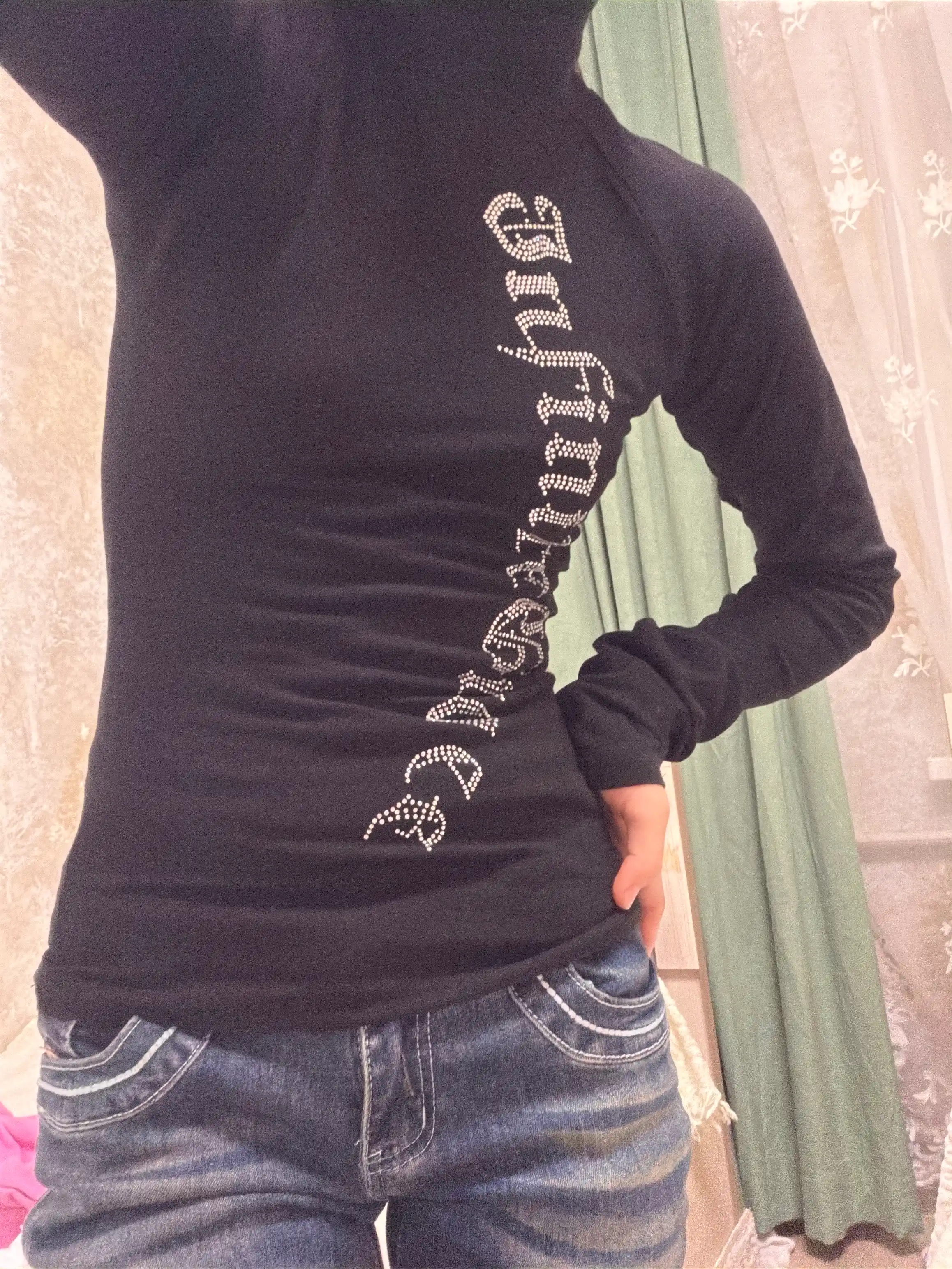 MIYO, Ayollar uchun slim fit longslivlar – gotik osiyo uslubi Y2K