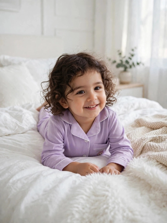 Детская пижама LABUBU Pushti Pijama, 2-5 лет, 95% хлопок, лиловый и розовый