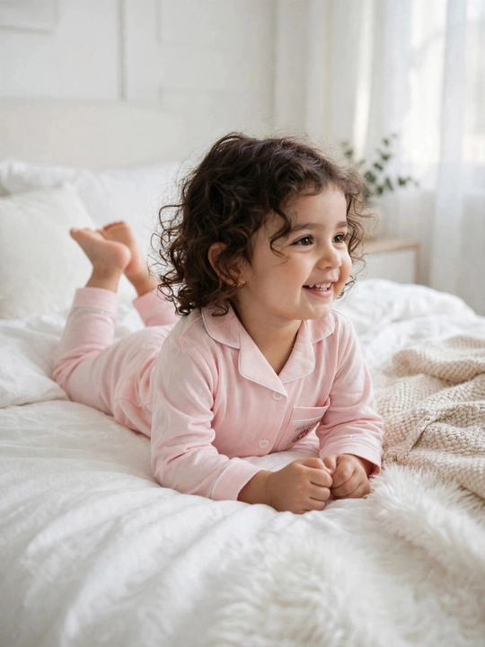 Детская пижама LABUBU Pushti Pijama, 2-5 лет, 95% хлопок, лиловый и розовый