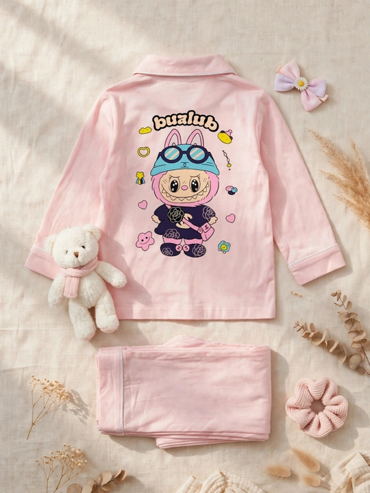 Детская пижама LABUBU Pushti Pijama, 2-5 лет, 95% хлопок, лиловый и розовый