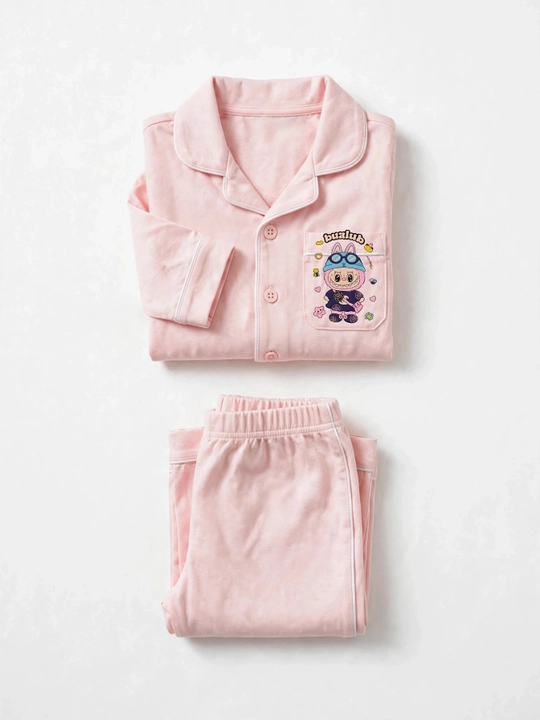 Детская пижама LABUBU Pushti Pijama, 2-5 лет, 95% хлопок, лиловый и розовый