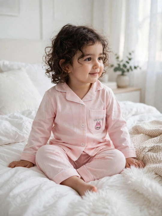 Детская пижама LABUBU Pushti Pijama, 2-5 лет, 95% хлопок, лиловый и розовый