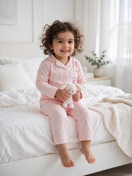 Детская пижама LABUBU Pushti Pijama, 2-5 лет, 95% хлопок, лиловый и розовый