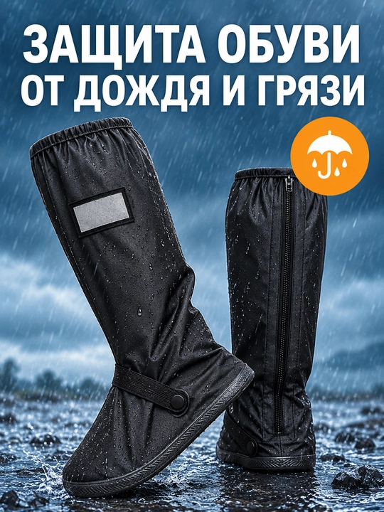Водонепроницаемые универсальные ботинки с молнией, защищающие от дождя и грязи