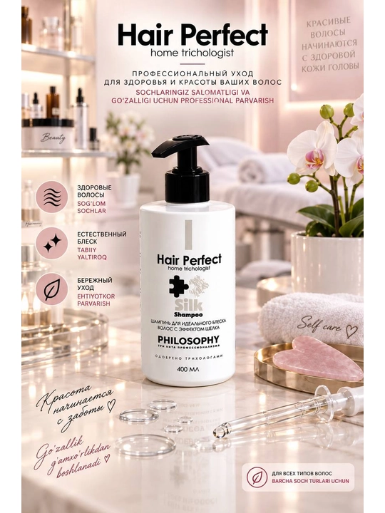 Silk shampoo -Шампунь для идеального блеска волос с эффектом шелка - 