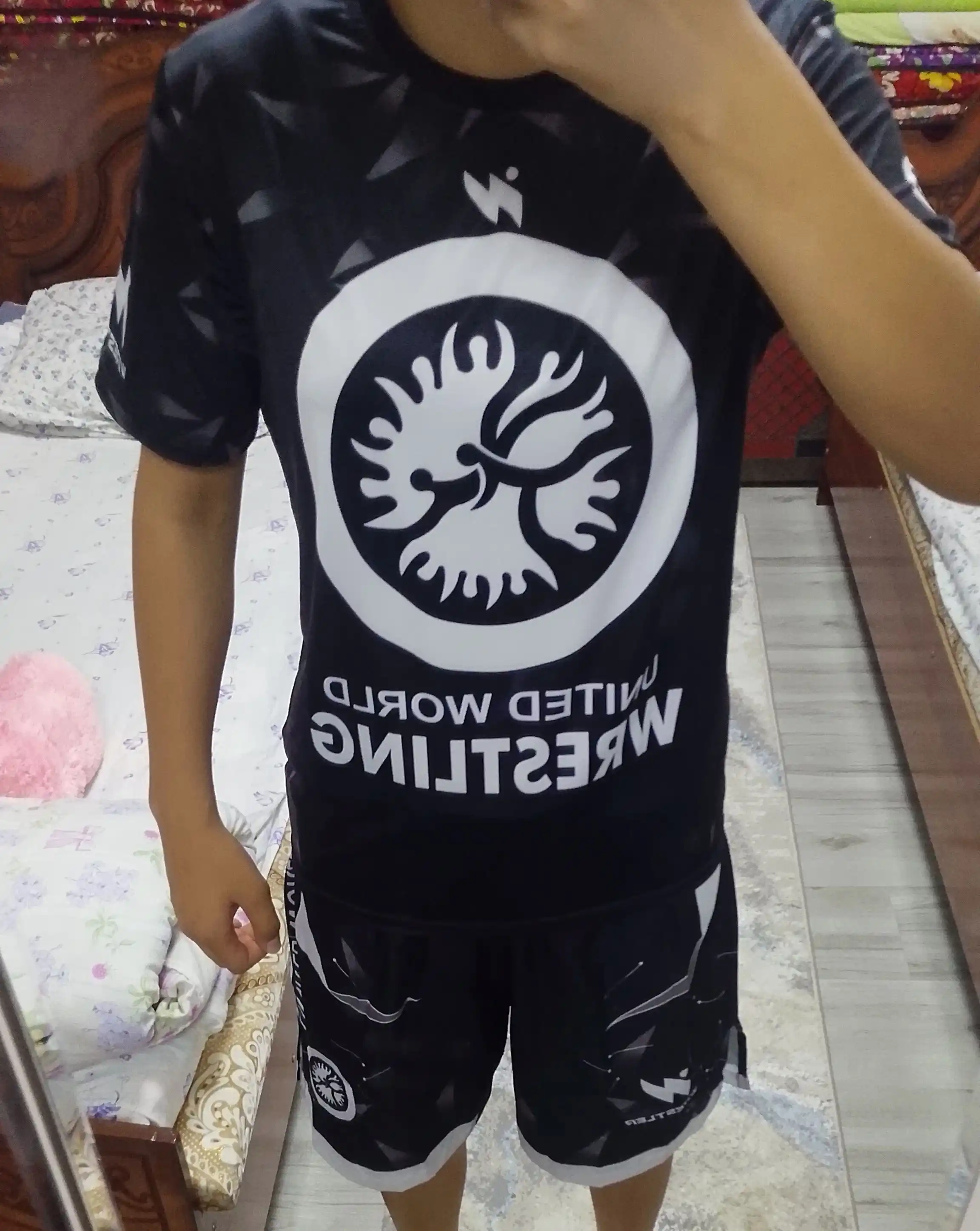 Wrestling United World Sports шорты и футболка, 2 в 1, рестлинг униформа ММА униформа