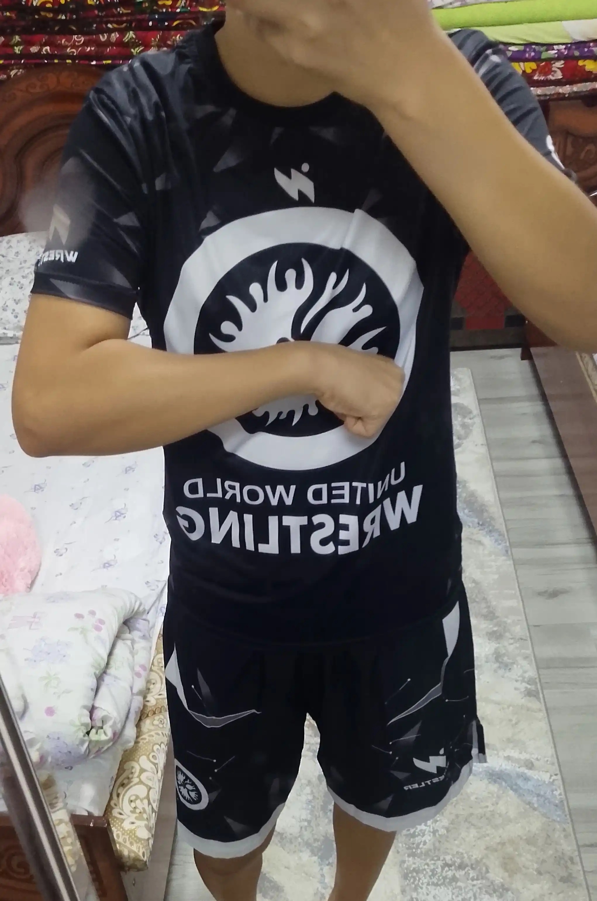 Wrestling United World Sports шорты и футболка, 2 в 1, рестлинг униформа ММА униформа