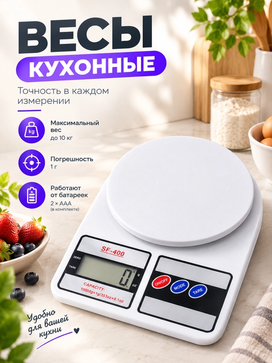 Oshxona tarozisi elektron SF-400, raqamli tarozi