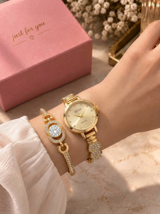Ayollar uchun soat va bilaguzuk sovg‘a to‘plami «Just for you»