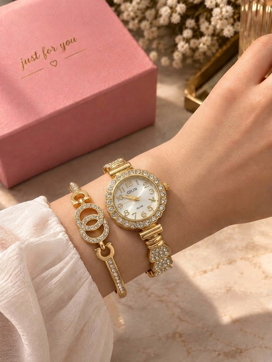Ayollar uchun soat va bilaguzuk sovg‘a to‘plami «Just for you»