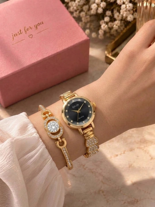 Ayollar uchun soat va bilaguzuk sovg‘a to‘plami «Just for you»