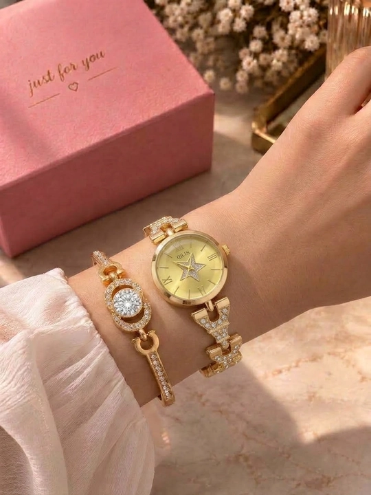 Ayollar uchun soat va bilaguzuk sovg‘a to‘plami «Just for you»