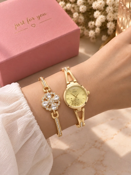 Ayollar uchun soat va bilaguzuk sovg‘a to‘plami «Just for you»