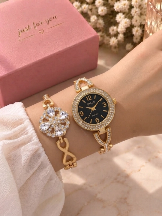 Ayollar uchun soat va bilaguzuk sovg‘a to‘plami «Just for you»