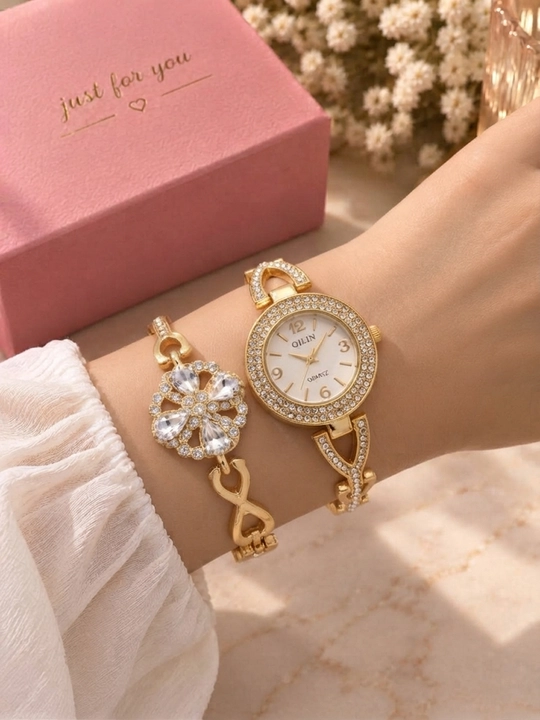 Ayollar uchun soat va bilaguzuk sovg‘a to‘plami «Just for you»
