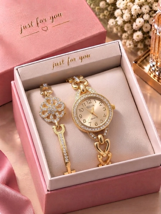 Подарочный набор женских часов с браслетом «Just for you» - 