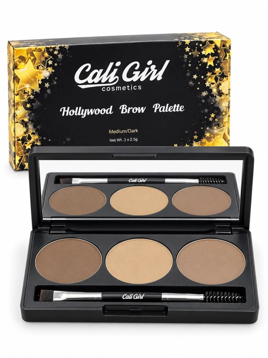 Палетка для бровей Cali Girl Hollywood Brow Palette, 3 оттенка, зеркало и кисть, 7,5 г