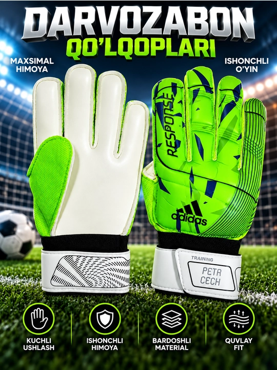 Darvozabon qo‘lqopi Response, futbol uchun, 5–10 razmer - 