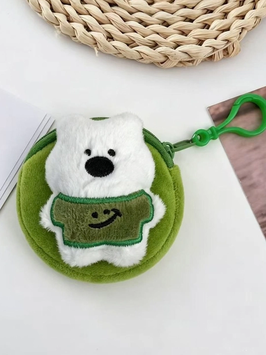 Мини кошелек, дизайн мишка, мягкий кошелек для девочек, с брелоком, подвеска на сумку - 