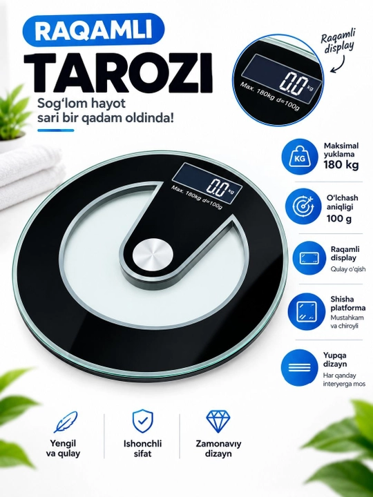 Elektron raqamli pol tarozisi, 180 kg - 