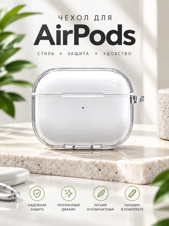 Стильный чехол для AirPods 1/2, 3, 4, AirPods Pro, AirPods Pro 2, AirPods Pro 3 - 