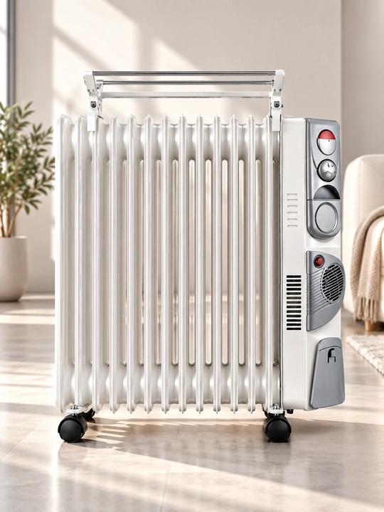 Moyli radiator, elektr isitgich, 15 seksiyali, 2900 Vt quvvatli, uy uchun, isitgich
