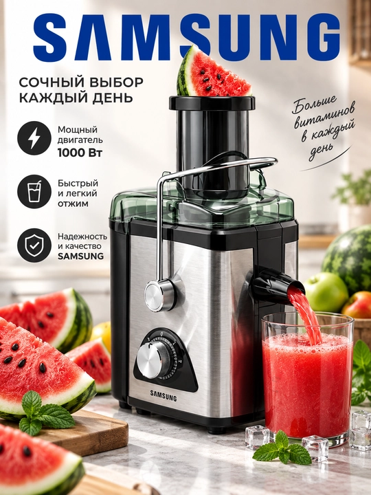 Соковыжималка электрическая 1000 Вт, 600 мл - 
