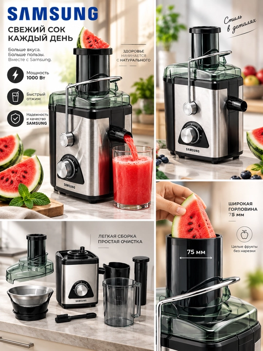 1000 Vt quvvatli elektr sharbatsiqqich, 600 ml