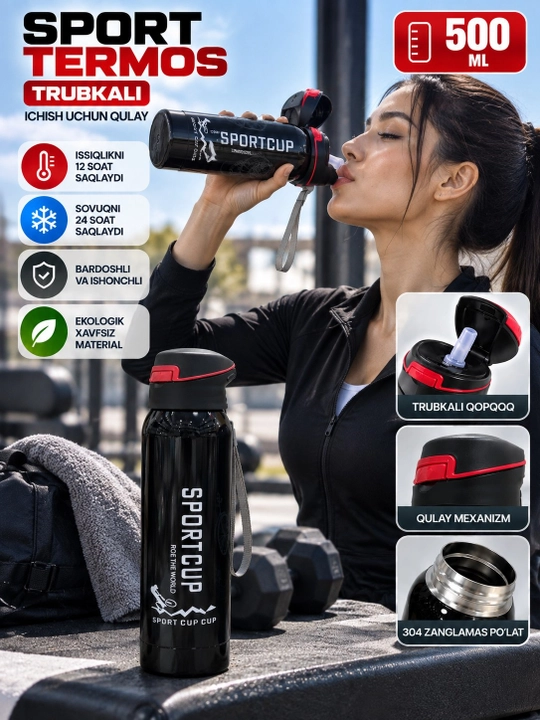 Termos,bolalar va kattalar uchun termos, trubochkali termoslar, 500 ml