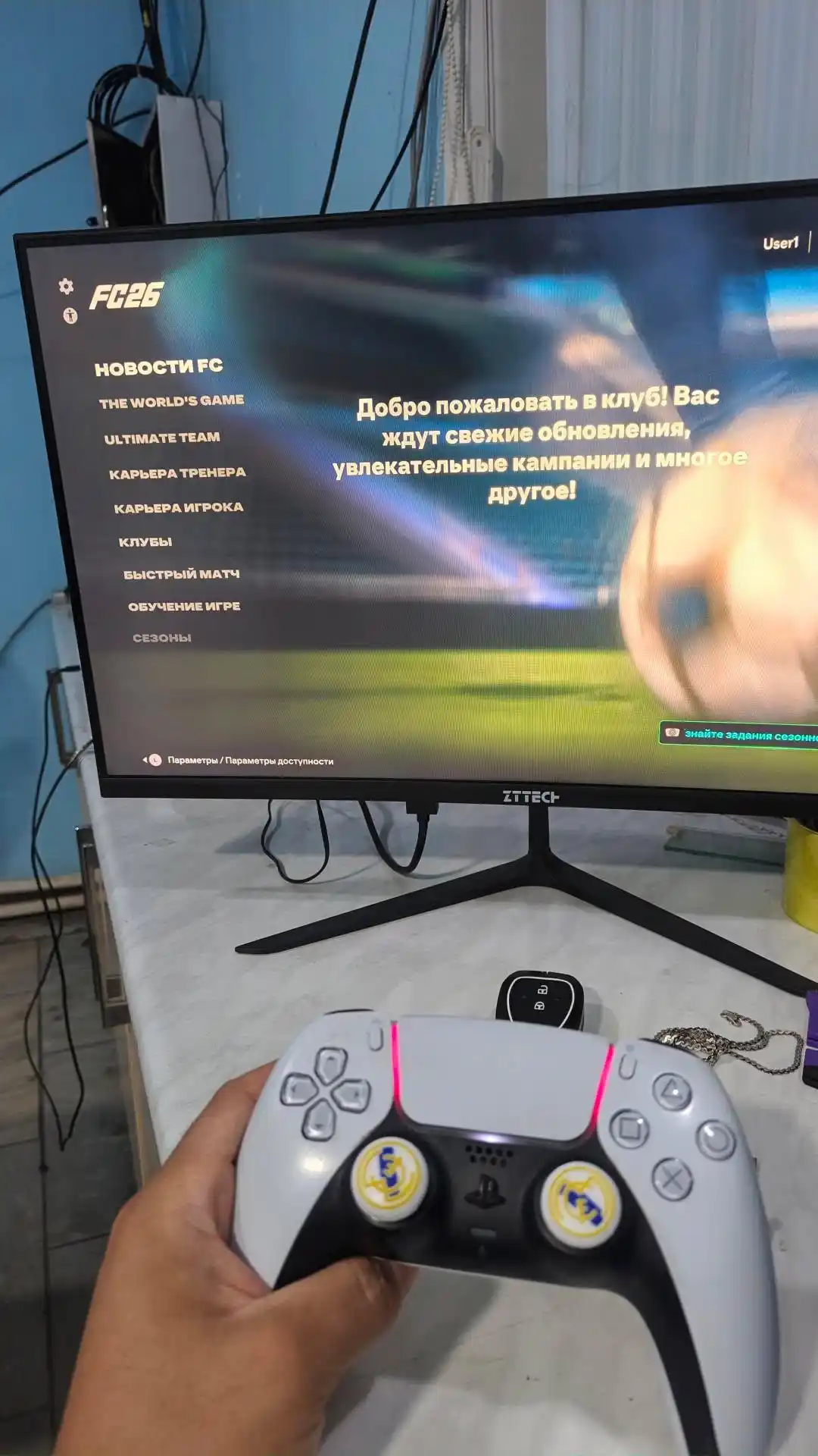 PS4 / PS5 / Xbox uchun futbol komanda rasmli joystik qopqoqlari, 2 dona