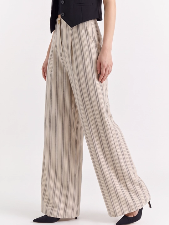 Женские брюки UMA Wide Leg в вертикальную полоску