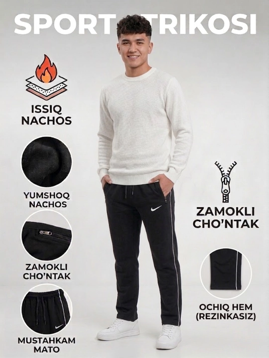 Erkaklar sport ishtoni, erkaklar triko - 